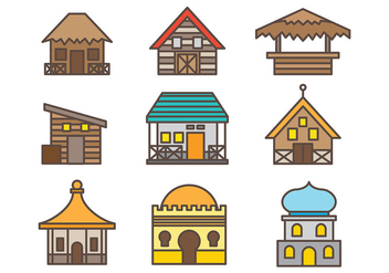 Free Shack Icons Vector Pack Two - бесплатный vector #372927