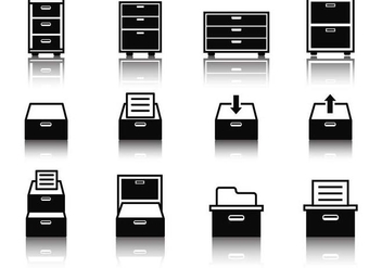 Free File Cabinet Icons Vector - vector #373117 gratis