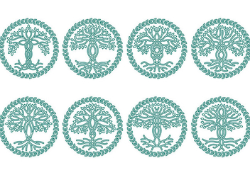 Celtic tree icons - Free vector #373317
