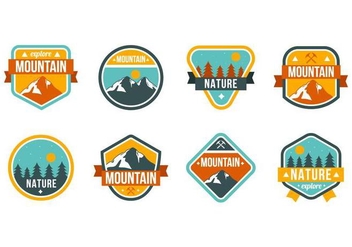 Free Mountain and Nature Badges Vector - бесплатный vector #373327