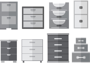 Free File Cabinet Icons Vector - vector gratuit #373627 