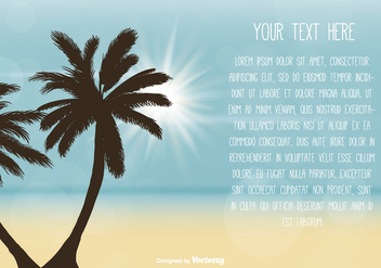 Beach Scene Text Template - vector gratuit #373917 