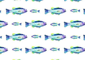 Free Vector Watercolor Bass Fish Background - Free vector #374257