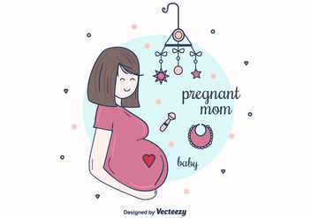 Happy Pregnant Mom Vector - vector #375417 gratis