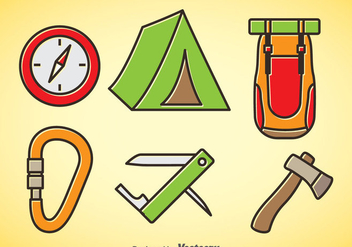 Mountainer Cartoon Icons - Free vector #376387