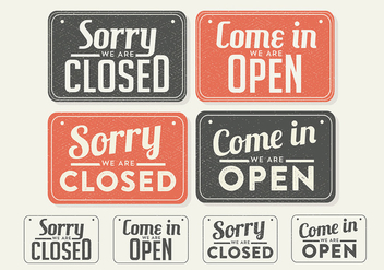 Free Vintage Sign Open and Closed Vector - Free vector #377237