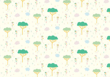 Tree Plants Pastel Pattern - Free vector #378067