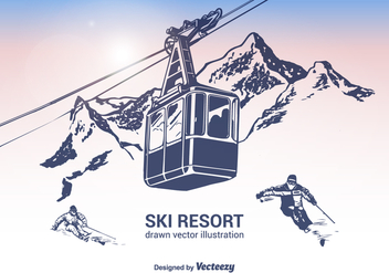 Free Ski Resort Vector Illustration - бесплатный vector #378487