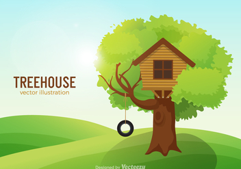 Free Treehouse Vector Illustration - vector gratuit #378557 
