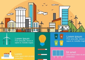 Free Flat Linear City Vector Infography - Free vector #379177