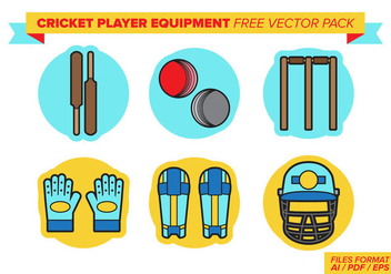 Cricket Player Equipment Free Vector Pack - Free vector #381617