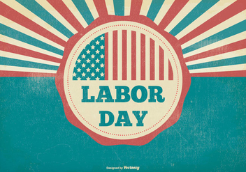 Retro Distressed Labor Day Illustration - vector #382857 gratis