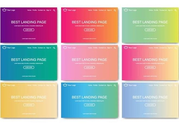 Free Landing Page Web Kit Linear Gradient Vector - Free vector #382947
