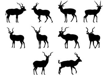 Kudu Silhouettes Vector - Free vector #383097