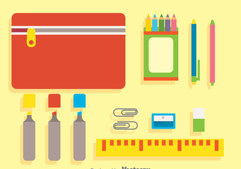 Stationary Flat Icons - vector gratuit #383347 