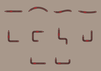 Earthworm Icon Set - Kostenloses vector #383417