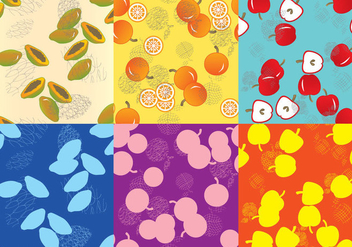 Crosshatch Fruits Background - Free vector #383757