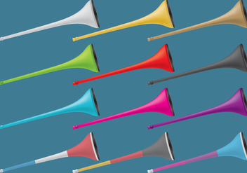 Colorful Vuvuzelas - vector #383797 gratis