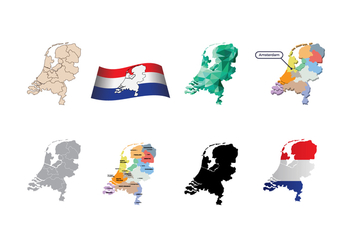 Free Netherlands Map Vector - vector gratuit #384237 