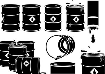 Vector Set of Oil Drums - Kostenloses vector #385027