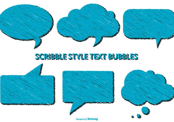Scribble Style Speech Bubbles - vector gratuit #385037 