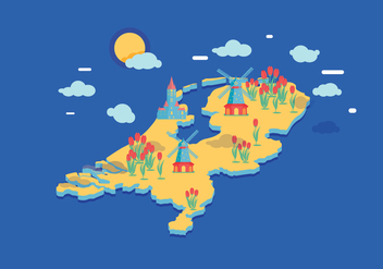 Netherlands Map Vector - vector #385647 gratis