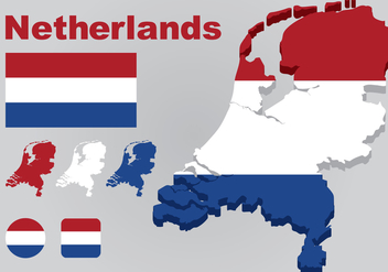 Netherlands Map Vector - бесплатный vector #385797