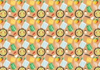 Free Recipe Card with Food Pattern Vector - vector gratuit #386307 