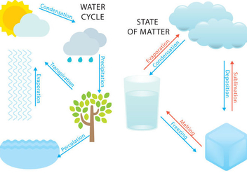 Water Cycle And States - vector gratuit #386447 