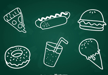 Food Chalk Draw Icons Set - vector #387117 gratis
