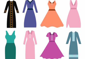 Free Women Dress and Abaya Vector - Kostenloses vector #387787