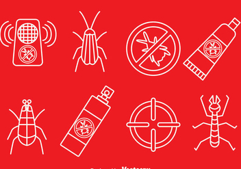 Pest Control Line Icons Vector - Free vector #388727