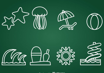 Water Recreation Element Icons Vector - Free vector #389547