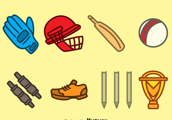 Hand drawn Cricket Element Vector - бесплатный vector #389567