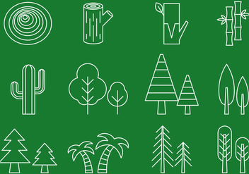 Tree Line Icons - vector #390057 gratis