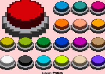 Collection Of Vector Pixelated Arcade Buttons - бесплатный vector #390117
