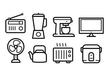 Free Home Appliances Icon Set - vector #390257 gratis
