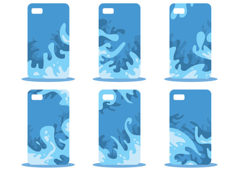 Blue Abstract Phone Case Pattern Vector Set - бесплатный vector #391867