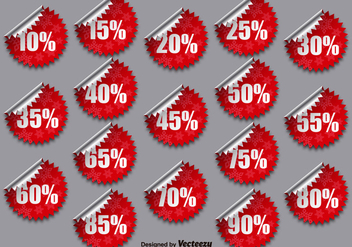 Vector Collection Of Red Promotional Stickers - vector gratuit #392147 