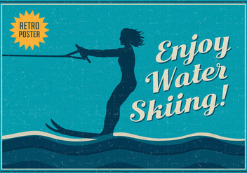 Free Enjoy Water Skiing Vector Poster - Free vector #392267