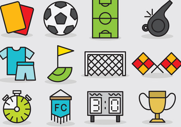 Cute Soccer Icons - vector gratuit #392357 