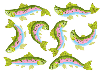 Rainbow Trout Icons - Free vector #392537