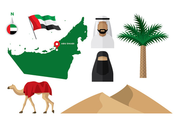 UAE Map Vector - Kostenloses vector #392817