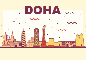 Doha Vector Skyline - Kostenloses vector #392947