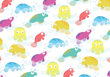 Manatee colorful Pattern Vector - Free vector #393047