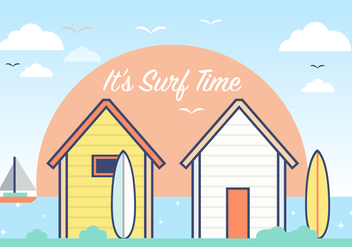 Summer Surf Shack Vector Background - vector #393737 gratis