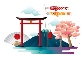 Japanesse Torii Vector - Free vector #394027
