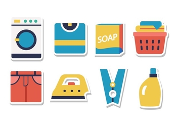 Free Laundry Sticker Icon Set - Kostenloses vector #394207