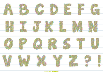 Scribble Style Vector Alphabet - Free vector #394357