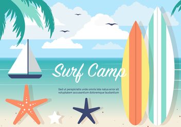 Free Surf Camp Vector Background - бесплатный vector #394367